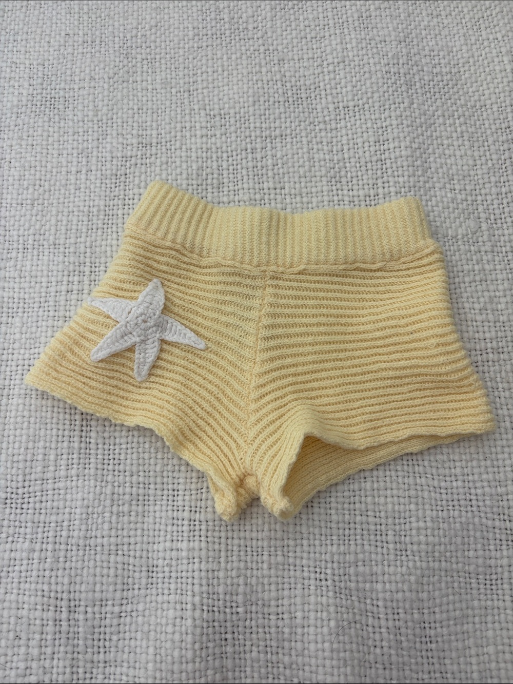 SHEIN yellow micro knit shorts